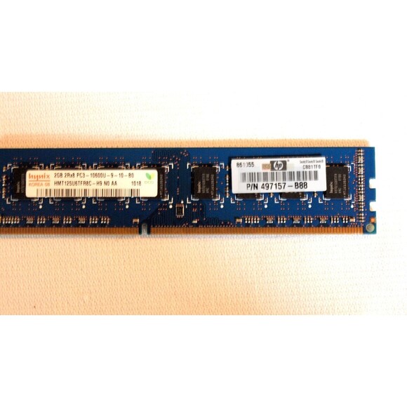 HP 8GB 4x2GB PC3-10600 DDR3 HYNIX HMT125U6TFR8C-H9 N0 AA HP 497156-B88 Memory - Picture 2 of 4